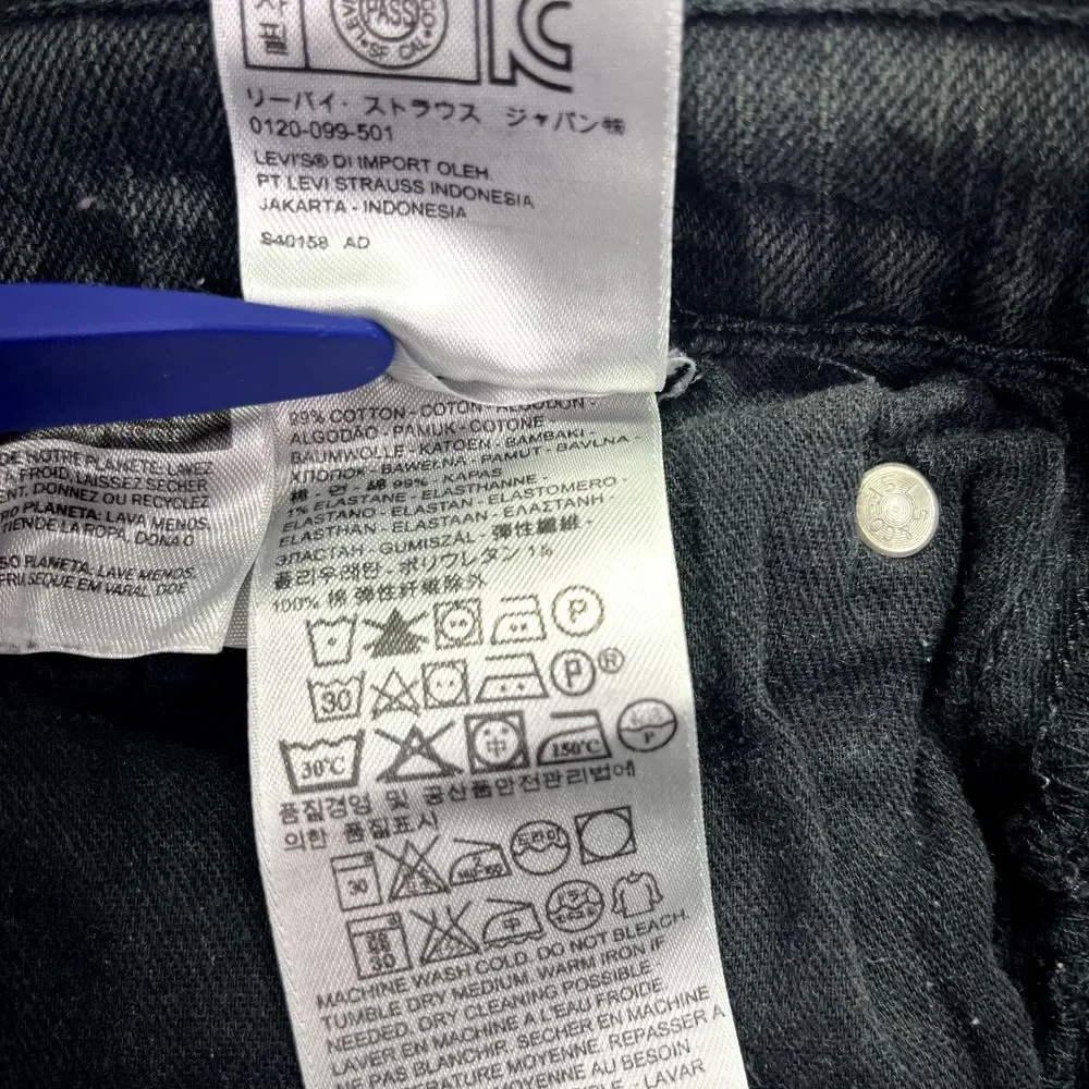 Levi's 511 Tag Sz 32x34 (Fits 31) Men's Black Narrow‎ Leg Jeans Lean Hip